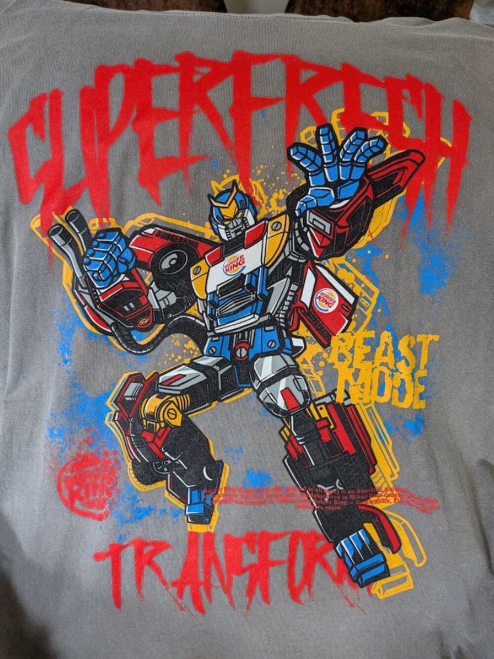 SuperFresh RARE "Burger King Transformer" Limited Edition 3XL Body Building Tee